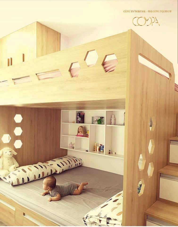 Compa chắc chắn bé bạn sẽ rất thích với giường tầng bằng ván công nghiệp đẹp ấn tượng này Compa chắc chắn bé bạn sẽ rất thích với giường tầng bằng ván công nghiệp đẹp ấn tượng này