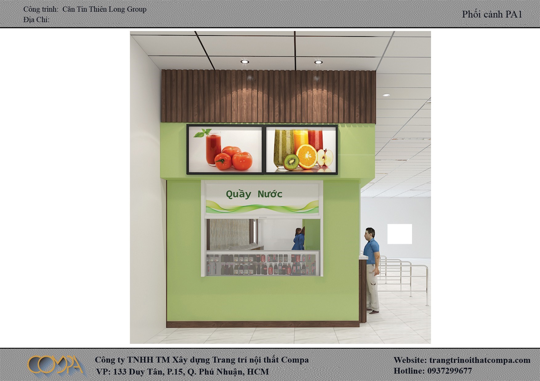 Hình thiết kế nội thất căn tin công ty bút bi Thiên Long 5 Hình thiết kế nội thất căn tin công ty bút bi Thiên Long 5