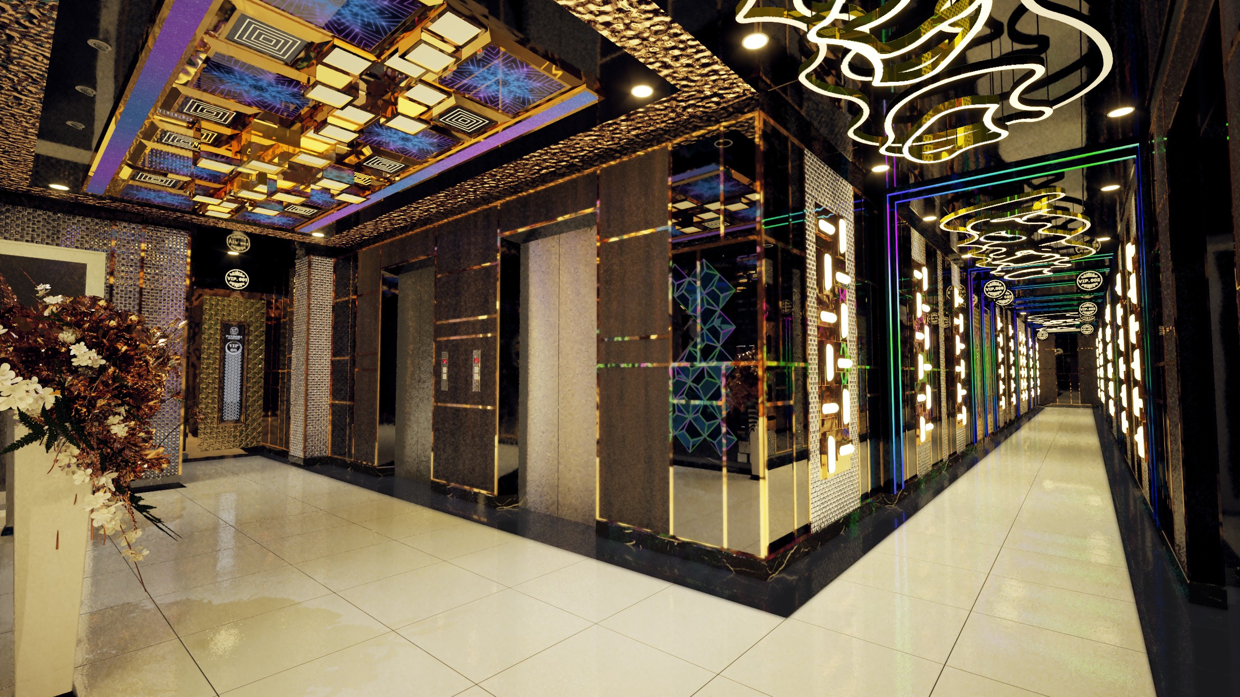 Mẫu thiết kế sảnh và hành lang karaoke hiện đại 2023 Mẫu thiết kế sảnh và hành lang karaoke hiện đại 2023
