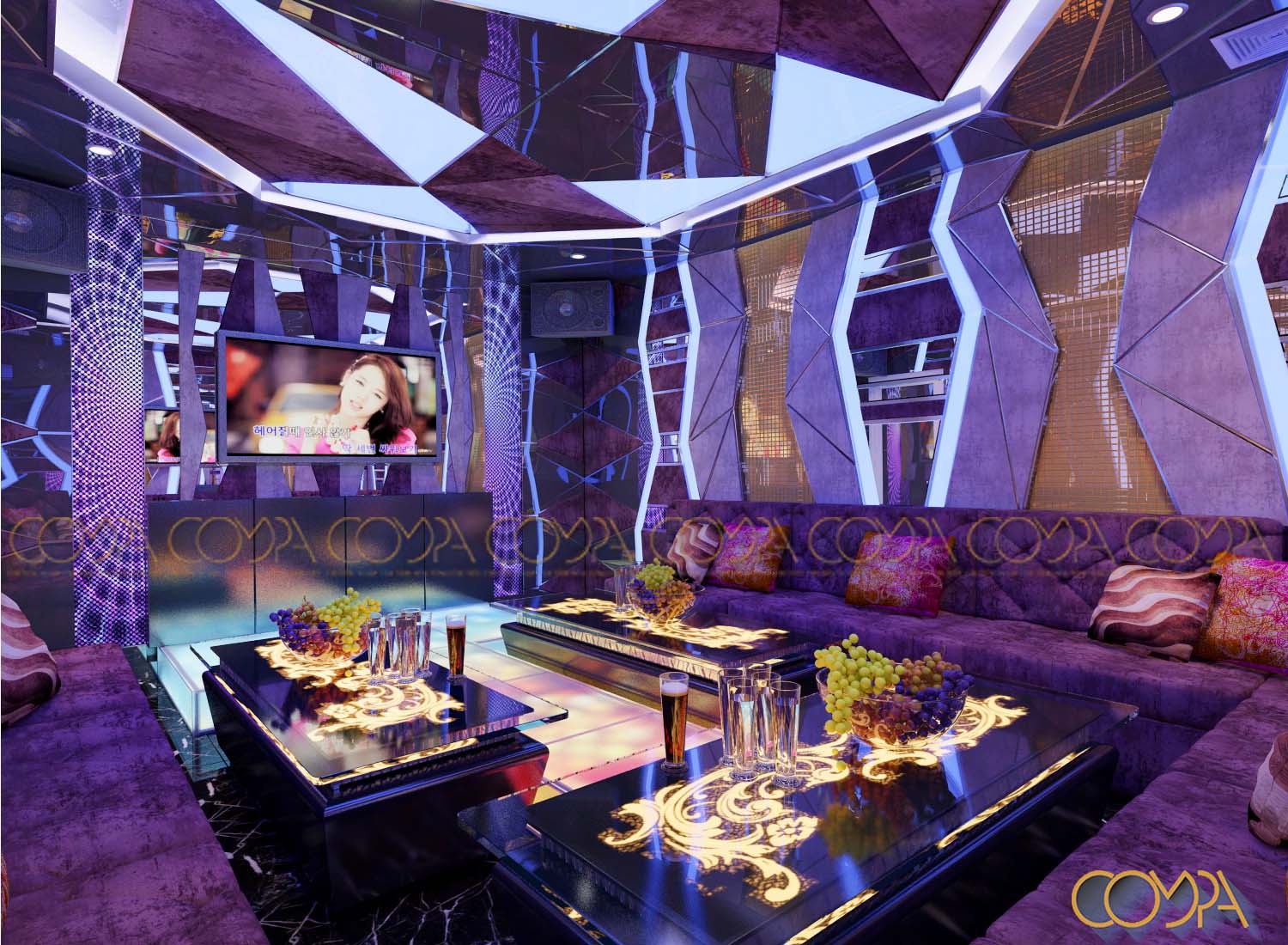 thiết kế nội thất phòng karaoke hiện đại kết hợp màn hình led mẫu 2 view 1 thiết kế nội thất phòng karaoke hiện đại kết hợp màn hình led mẫu 2 view 1