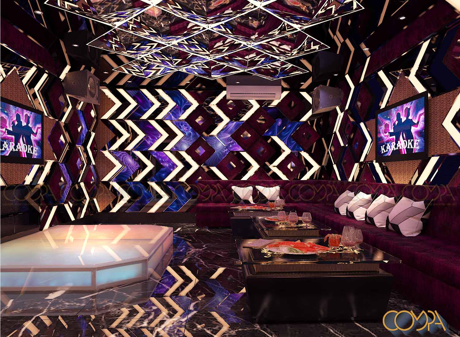 thiết kế nội thất phòng karaoke hiện đại kết hợp màn hình led mẫu 5 view 2 thiết kế nội thất phòng karaoke hiện đại kết hợp màn hình led mẫu 5 view 2