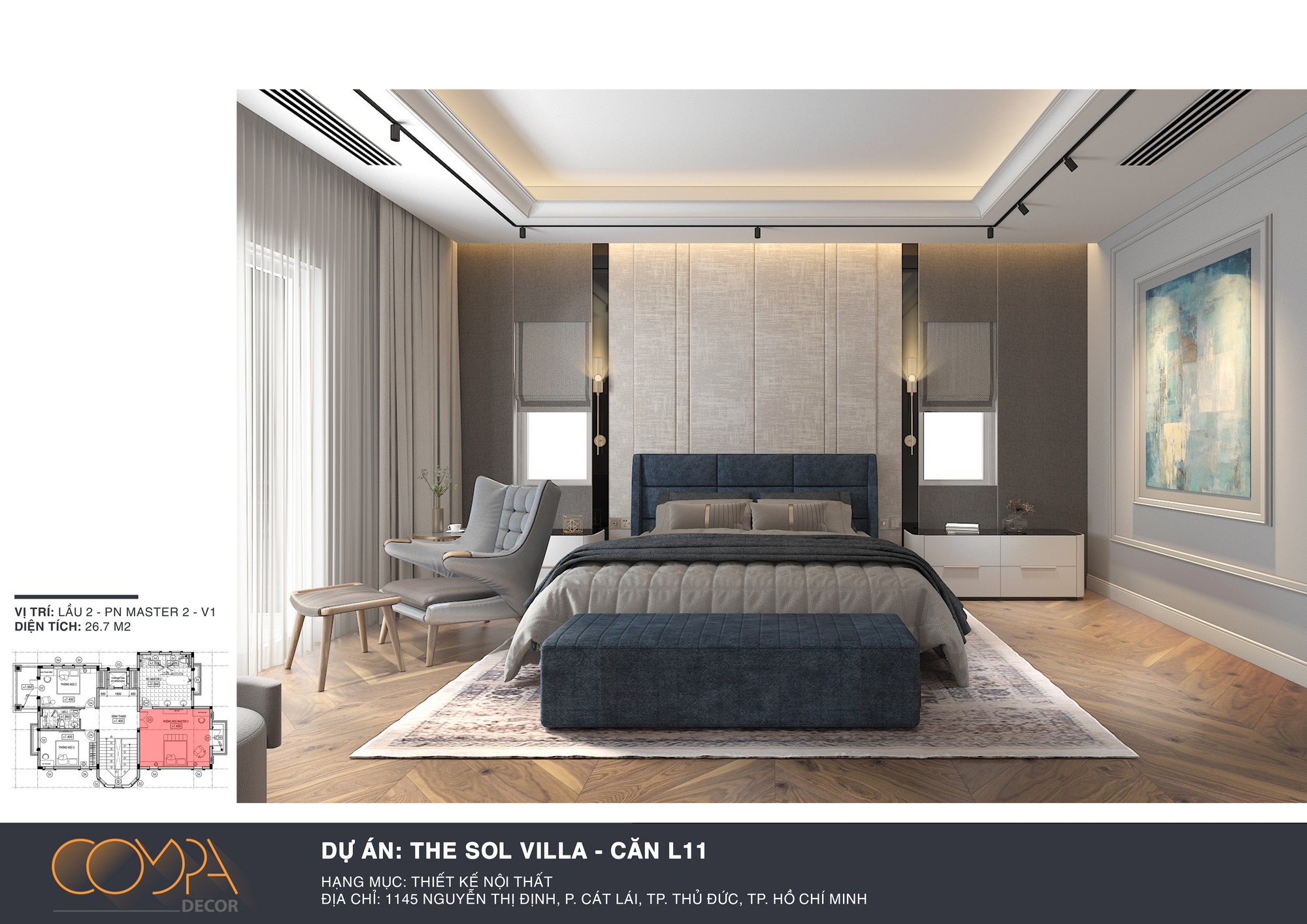 Hình ảnh thiết kế phòng ngủ master