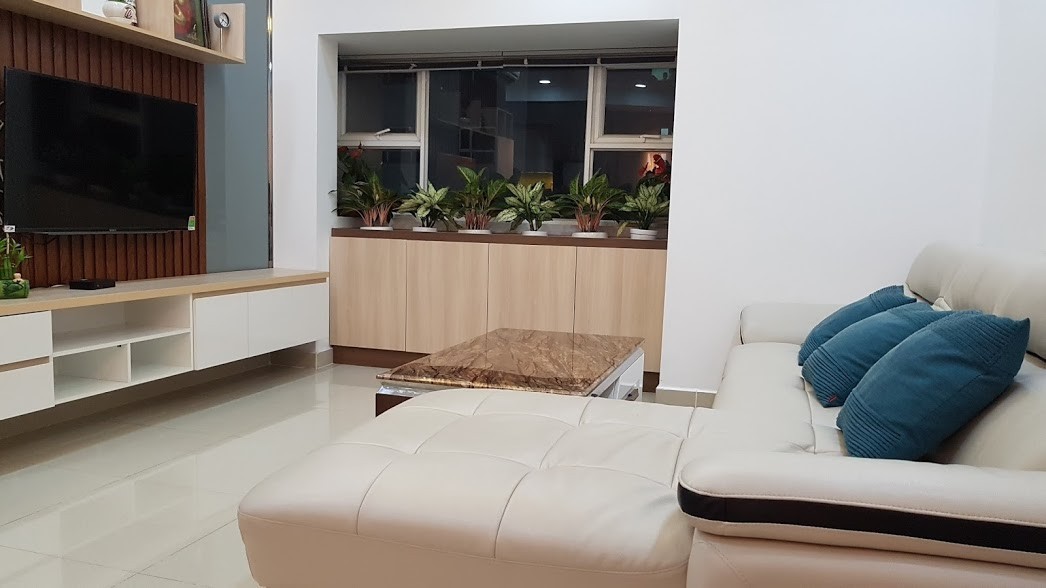 Hình thi công nội thất căn hộ chung cư hiện đại Oriental Plaza 1 Hình thi công nội thất căn hộ chung cư hiện đại Oriental Plaza 1