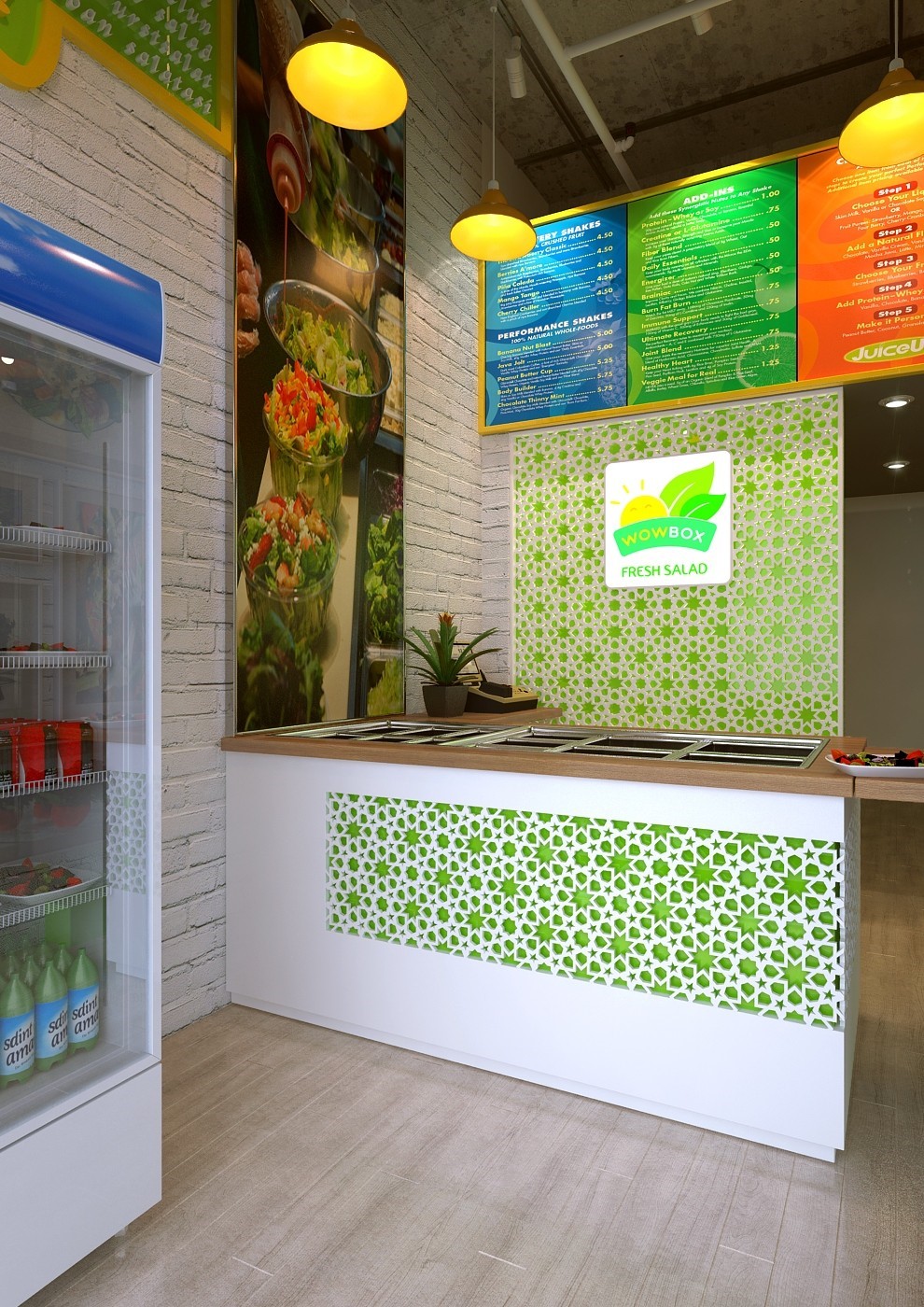 Hình thiết kế cửa hàng salad 2 Hình thiết kế cửa hàng salad 2