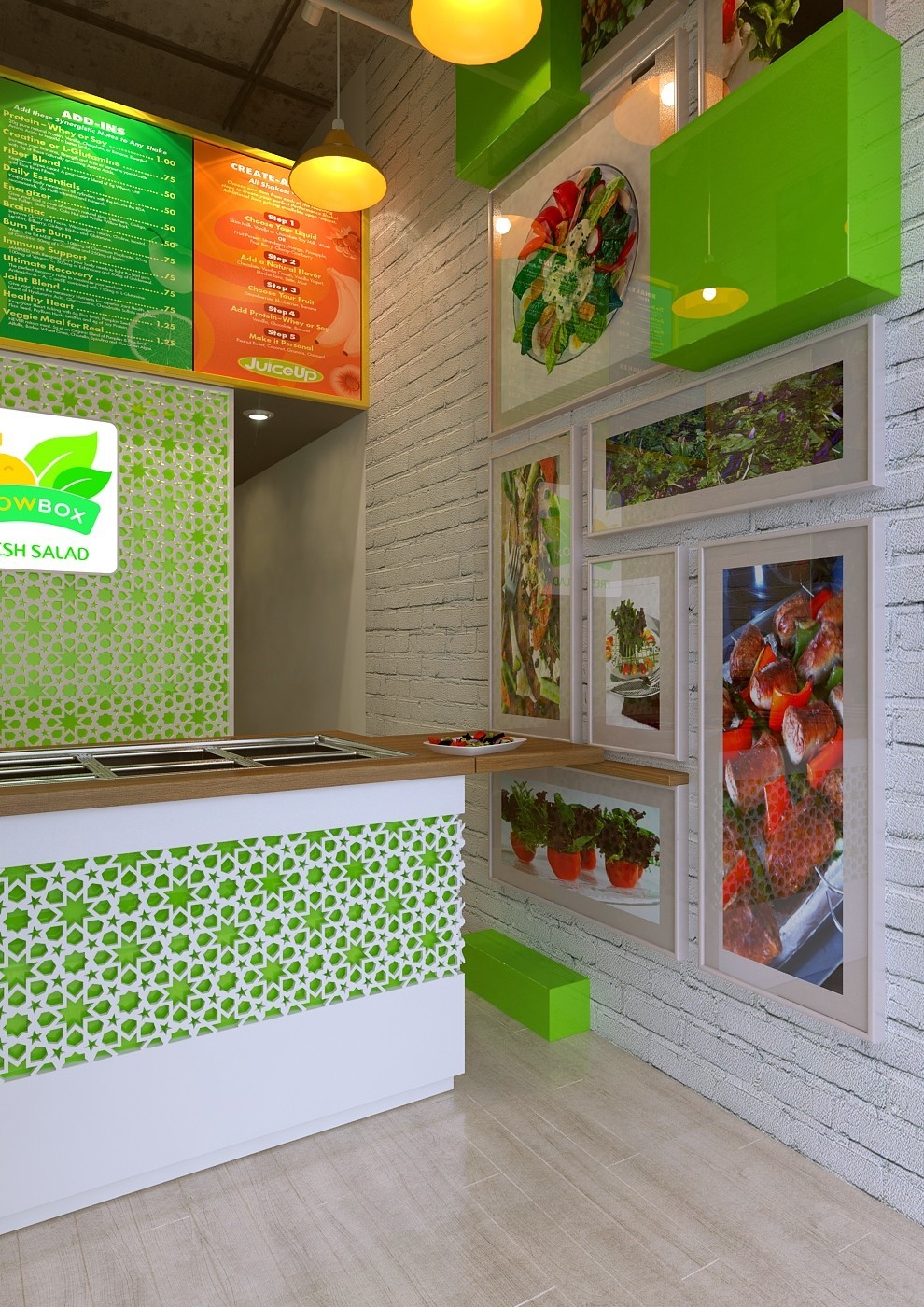 Hình thiết kế cửa hàng salad 3 Hình thiết kế cửa hàng salad 3