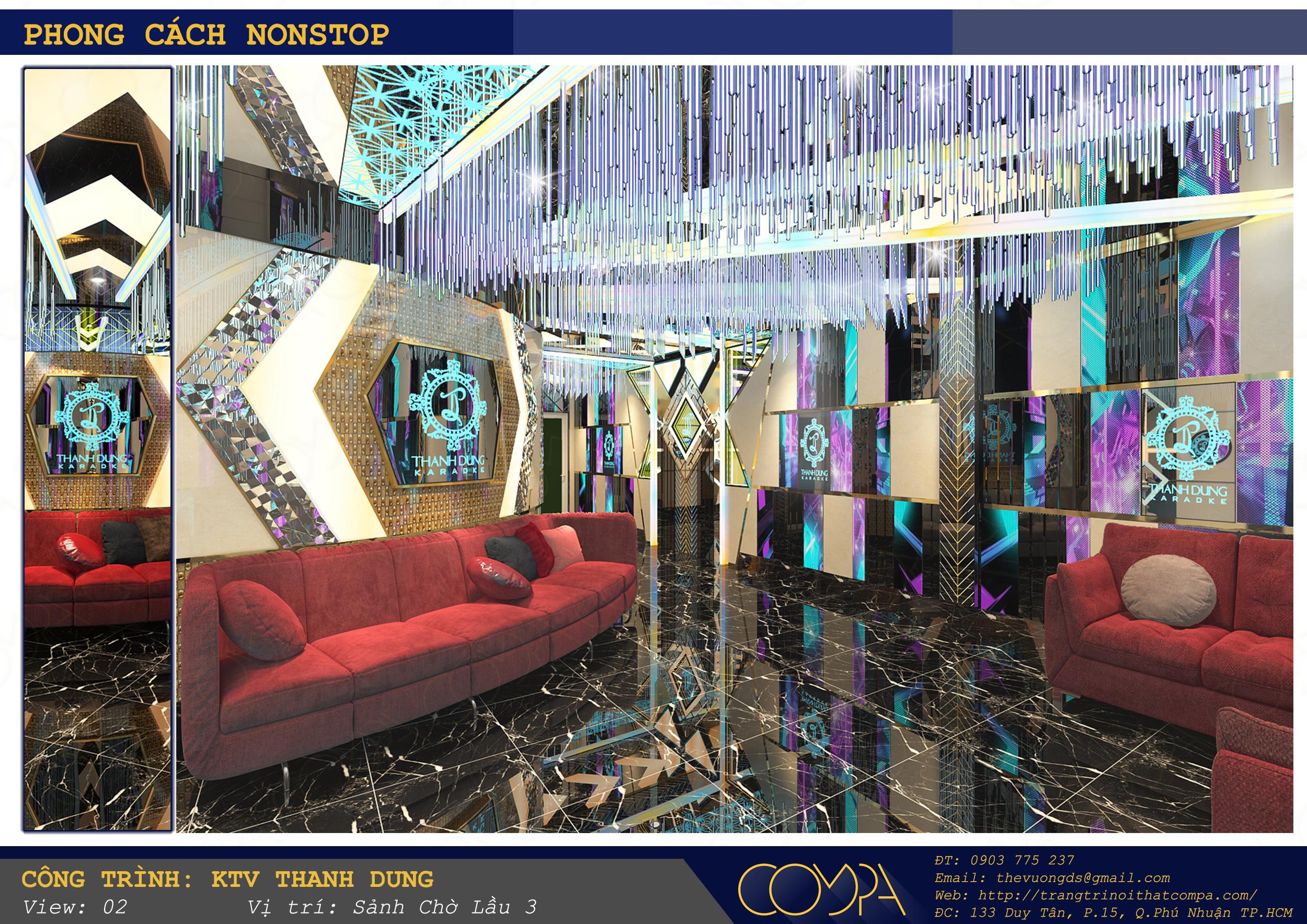 Hình thiết kế sảnh đón karaoke VIP - Sảnh đón lầu 3 Hình thiết kế sảnh đón karaoke VIP - Sảnh đón lầu 3