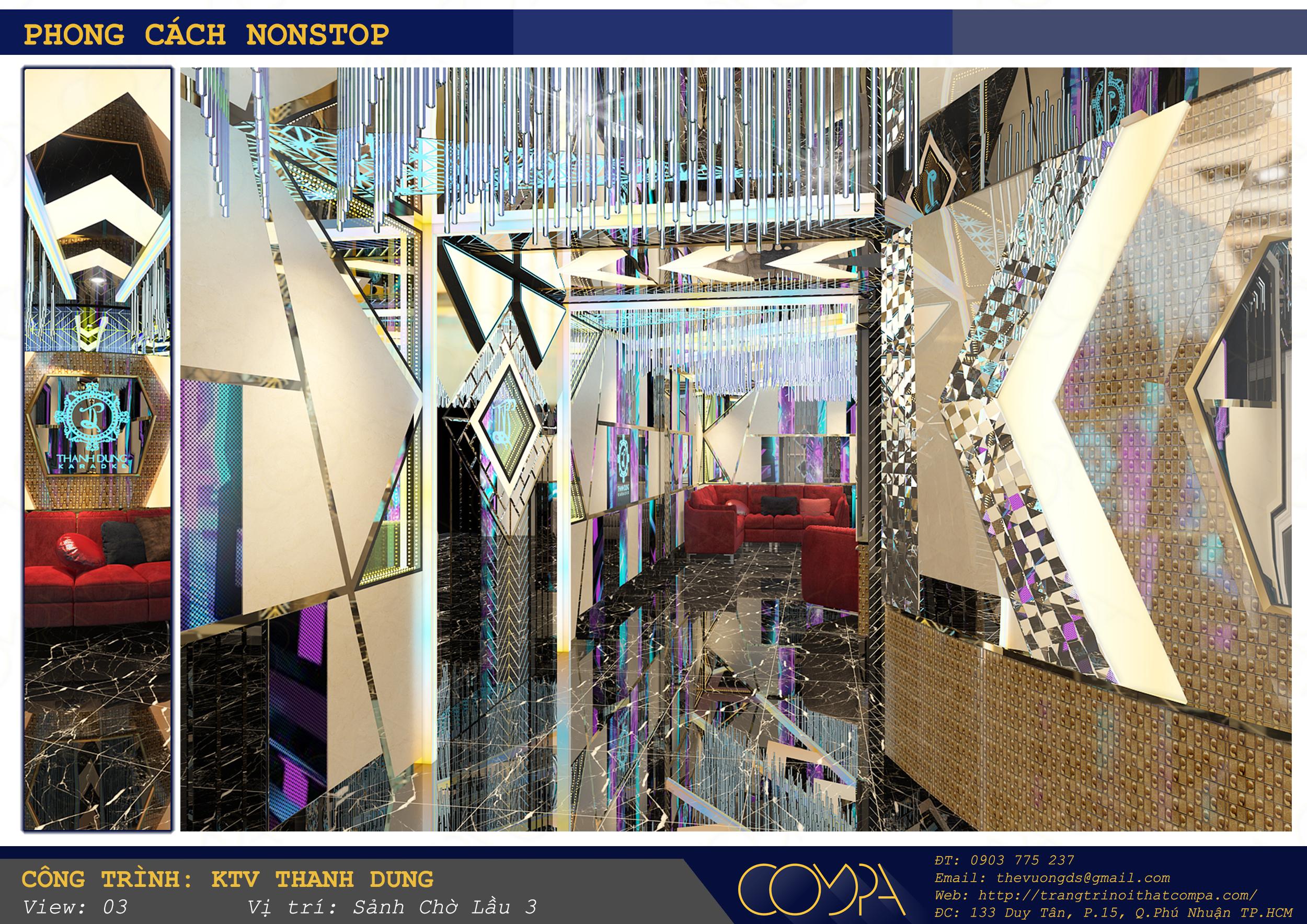 Hình thiết kế sảnh đón karaoke VIP - Sảnh chờ lầu 3 Hình thiết kế sảnh đón karaoke VIP - Sảnh chờ lầu 3