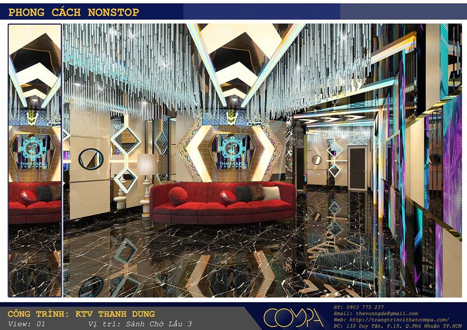 Hình thiết kế sảnh đón karaoke VIP - Sảnh đón lầu 3 Hình thiết kế sảnh đón karaoke VIP - Sảnh đón lầu 3