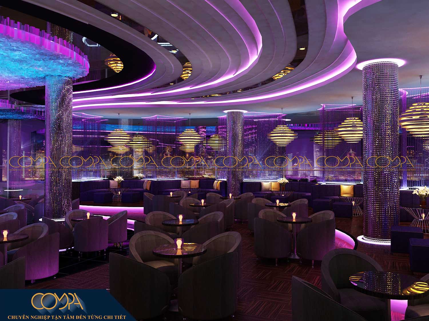 Mẫu hình thiết kế nội thất quán cafe sân thượng theo phong cách hiện đại sky garden Mẫu hình thiết kế nội thất quán cafe sân thượng theo phong cách hiện đại sky garden