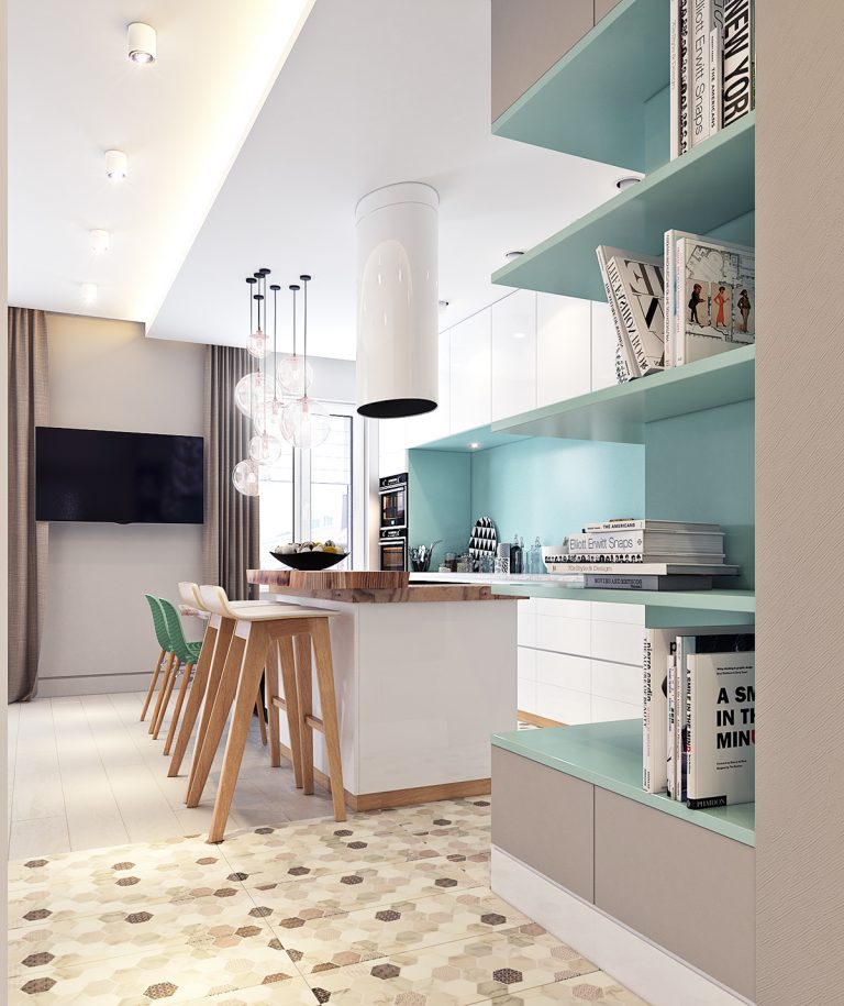 Nội thất nhà bếp sang trọng cho căn hộ chung cư với thiết kế của Compa Décor