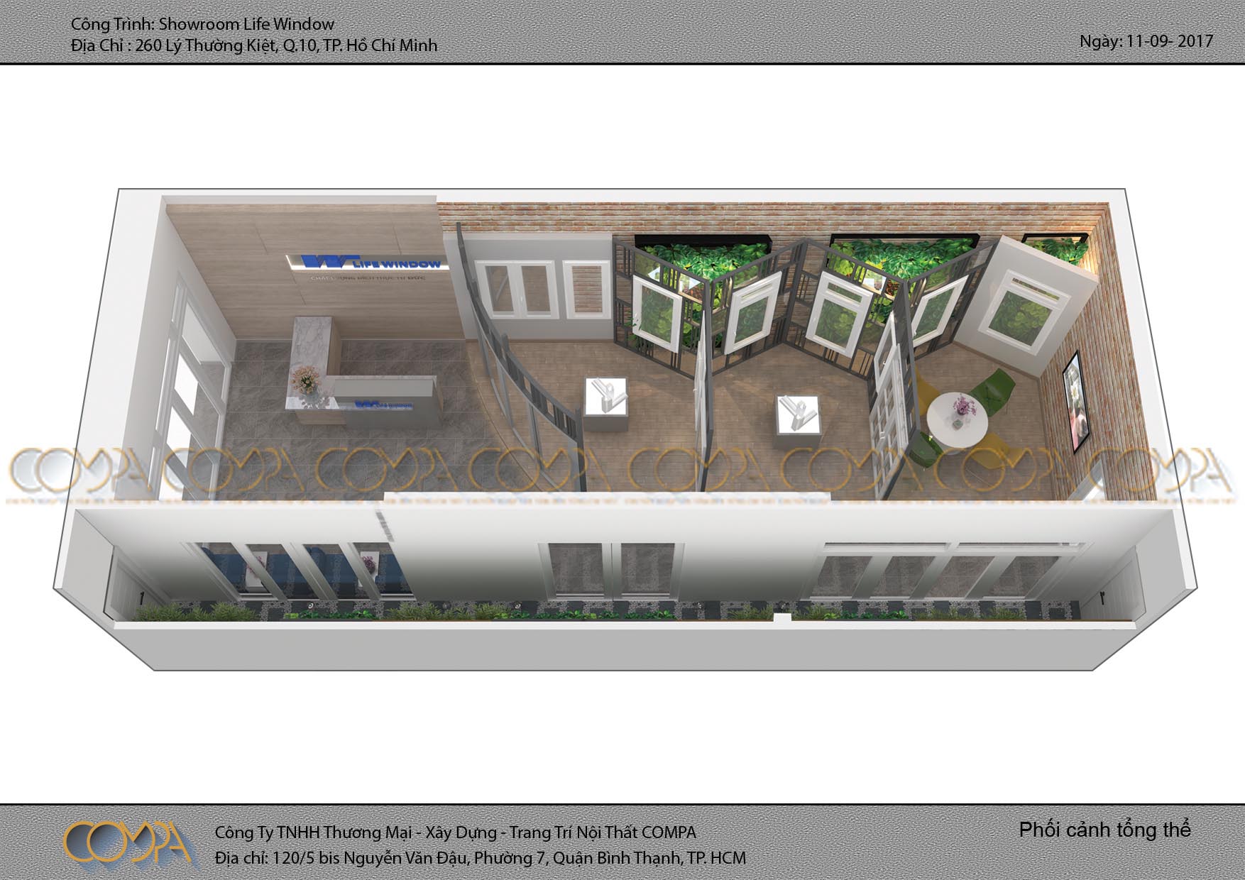 Thiết kế nội thất showroom lifewindow phối cảnh tổng thể Thiết kế nội thất showroom lifewindow phối cảnh tổng thể