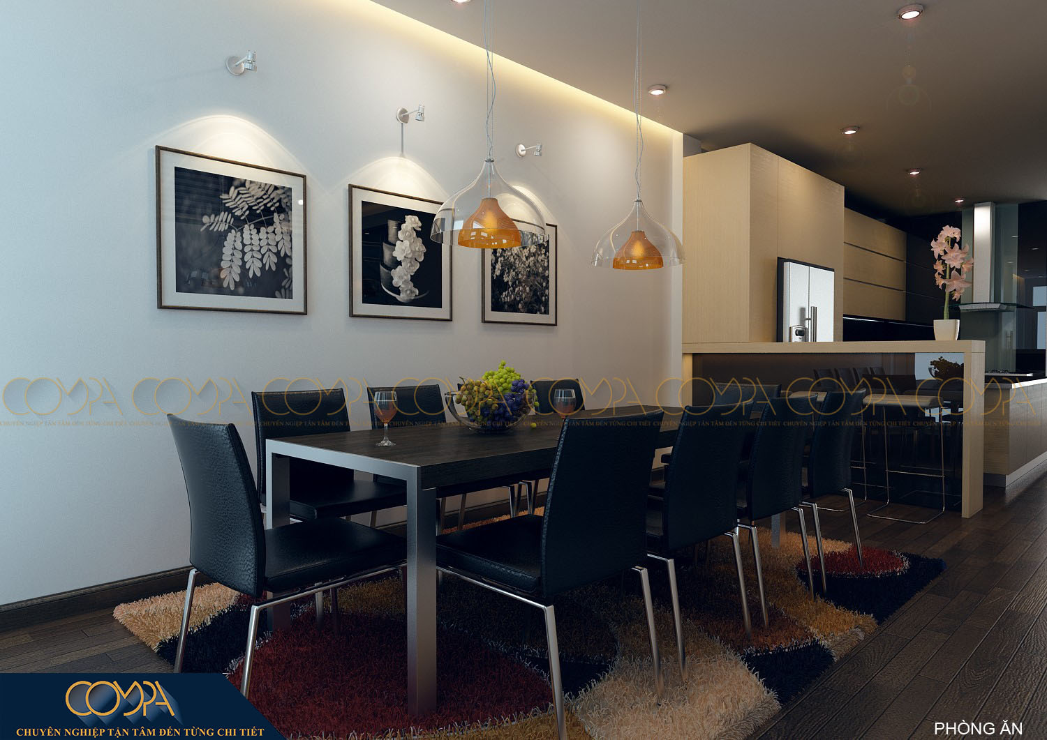 Thiết kế nội thất phòng ăn trong phòng bếp nhà phố hiện đại Thiết kế nội thất phòng ăn trong phòng bếp nhà phố hiện đại