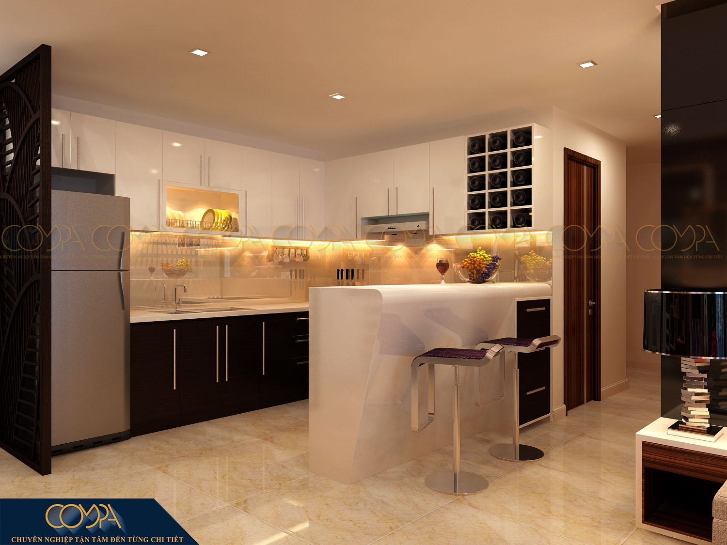 Thiết kế phòng bếp nhà phố hiện đại theo phong cách mới Thiết kế phòng bếp nhà phố hiện đại theo phong cách mới