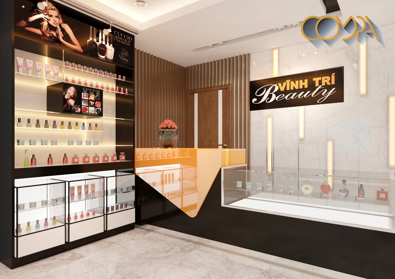 Thiết kế showroom quầy lễ tân