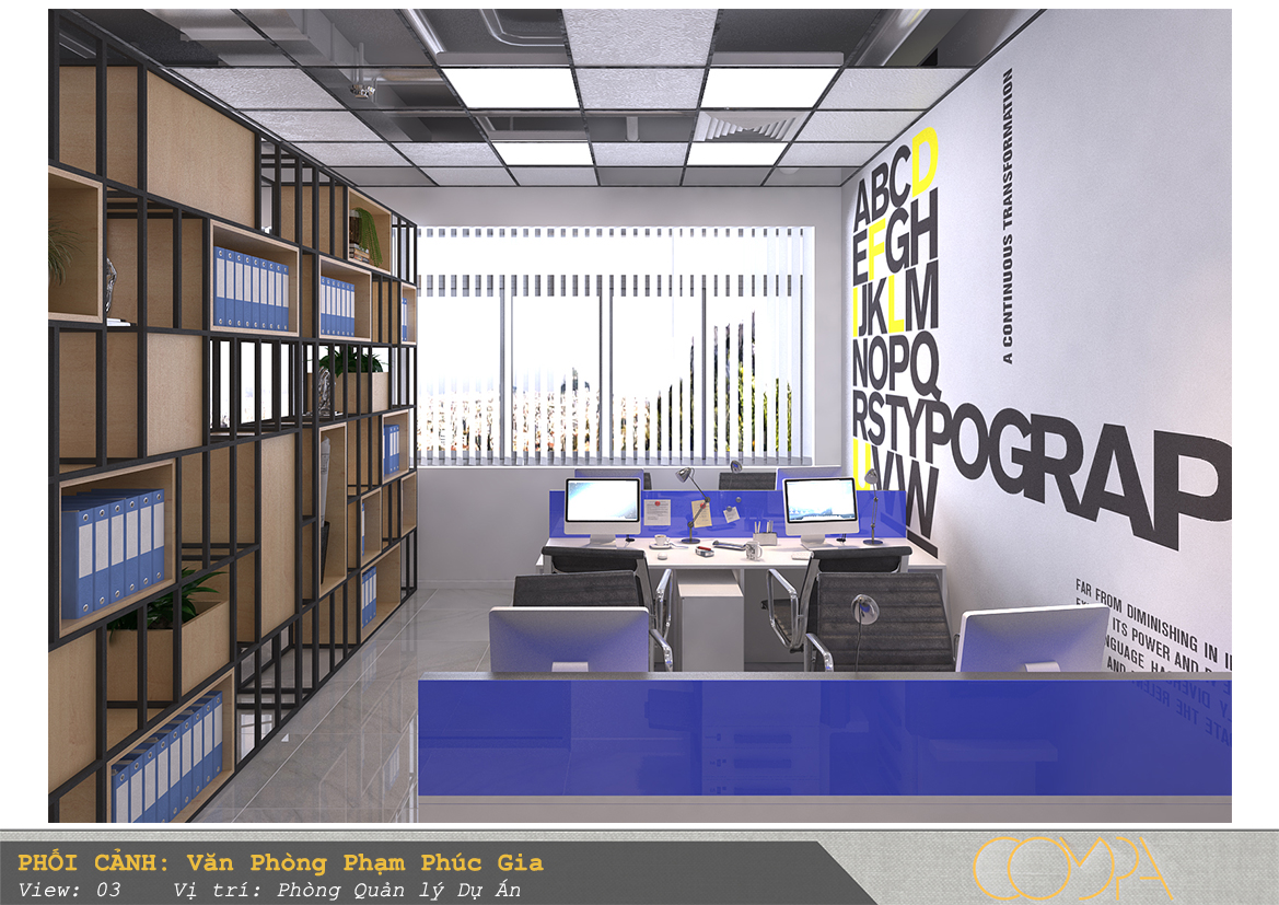 Thiết kế nội thất văn phòng Phạm Phúc Gia Phòng QLDA Thiết kế nội thất văn phòng Phạm Phúc Gia Phòng QLDA
