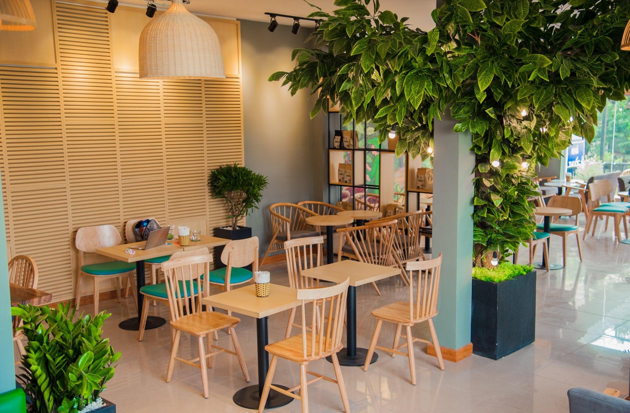 Không gian xanh luôn có mặt ở chuỗi quán Gemini Coffe