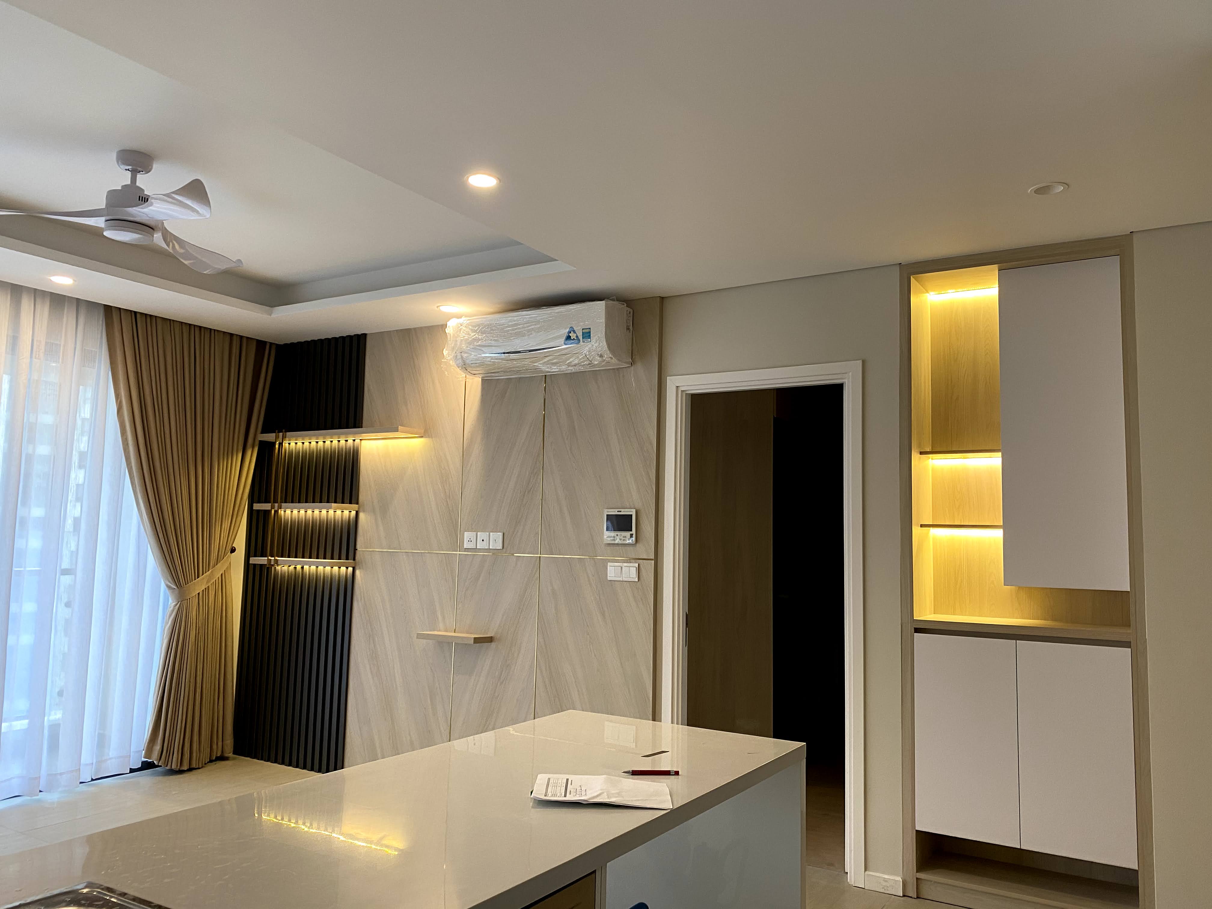 Thi công nội thất phòng khách chung cư Đảo Kim Cương