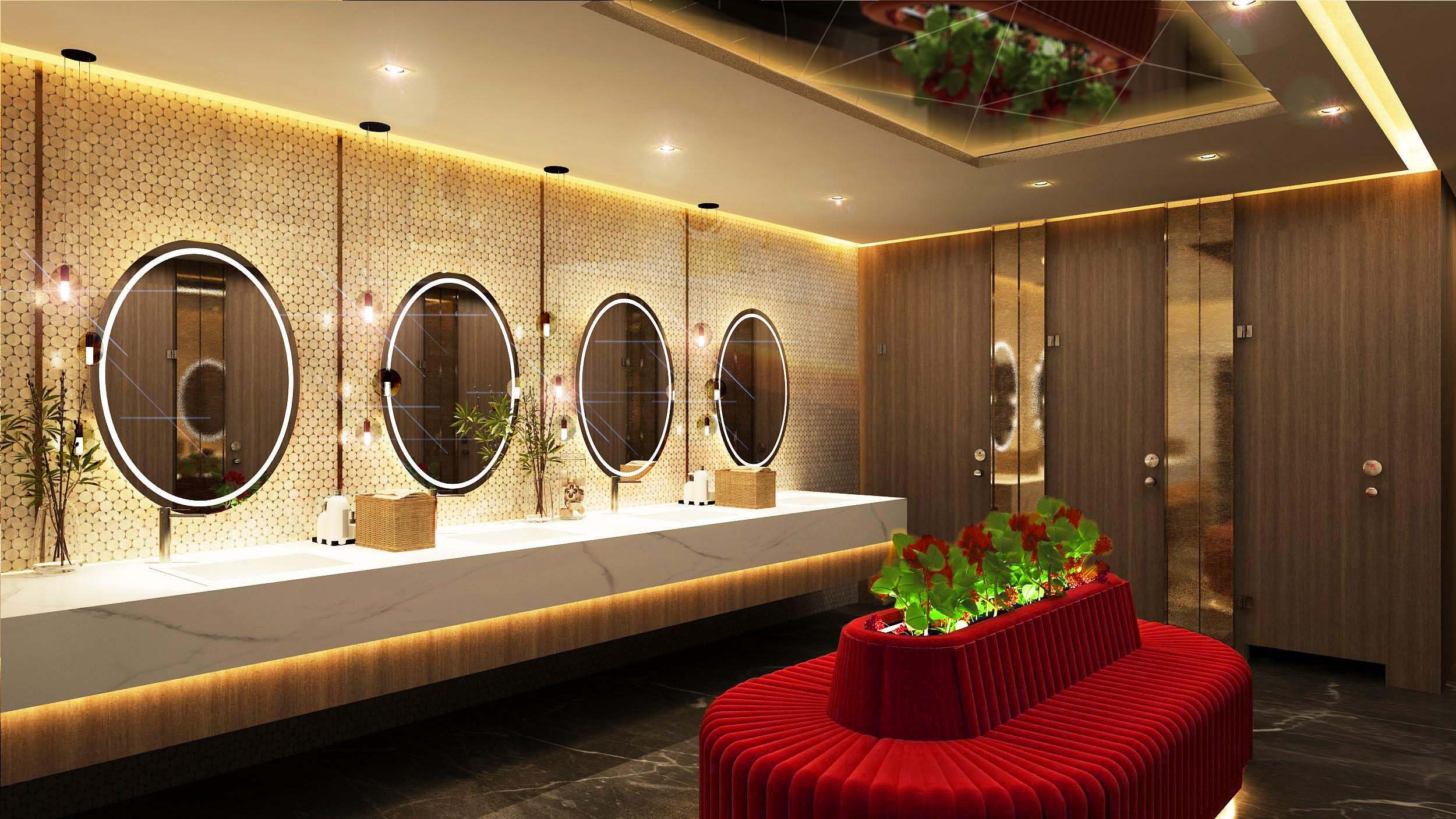 Mẫu thiết kế nhà vệ sinh nữ tại vũ trường New Phương Đông