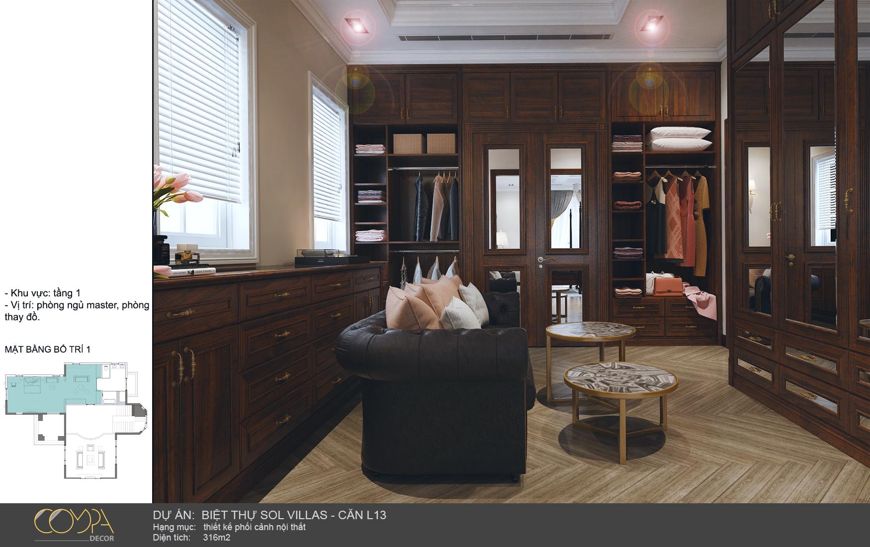 Phòng thay đồ sang chảnh