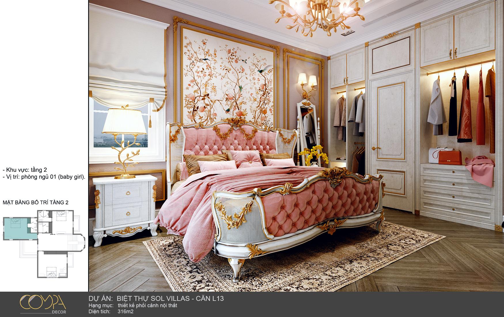 Thiết kế nội thất phòng ngủ lãng mạn