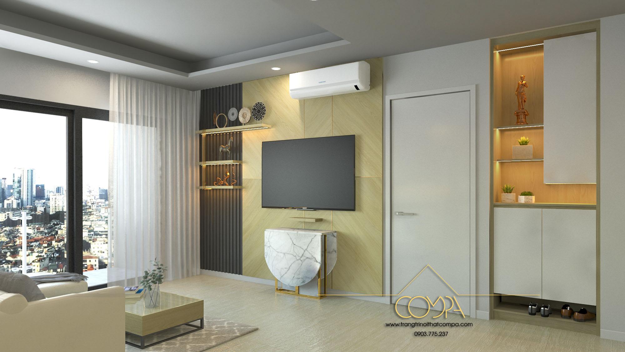 Thiết kế nội thất phòng khách hiện đại