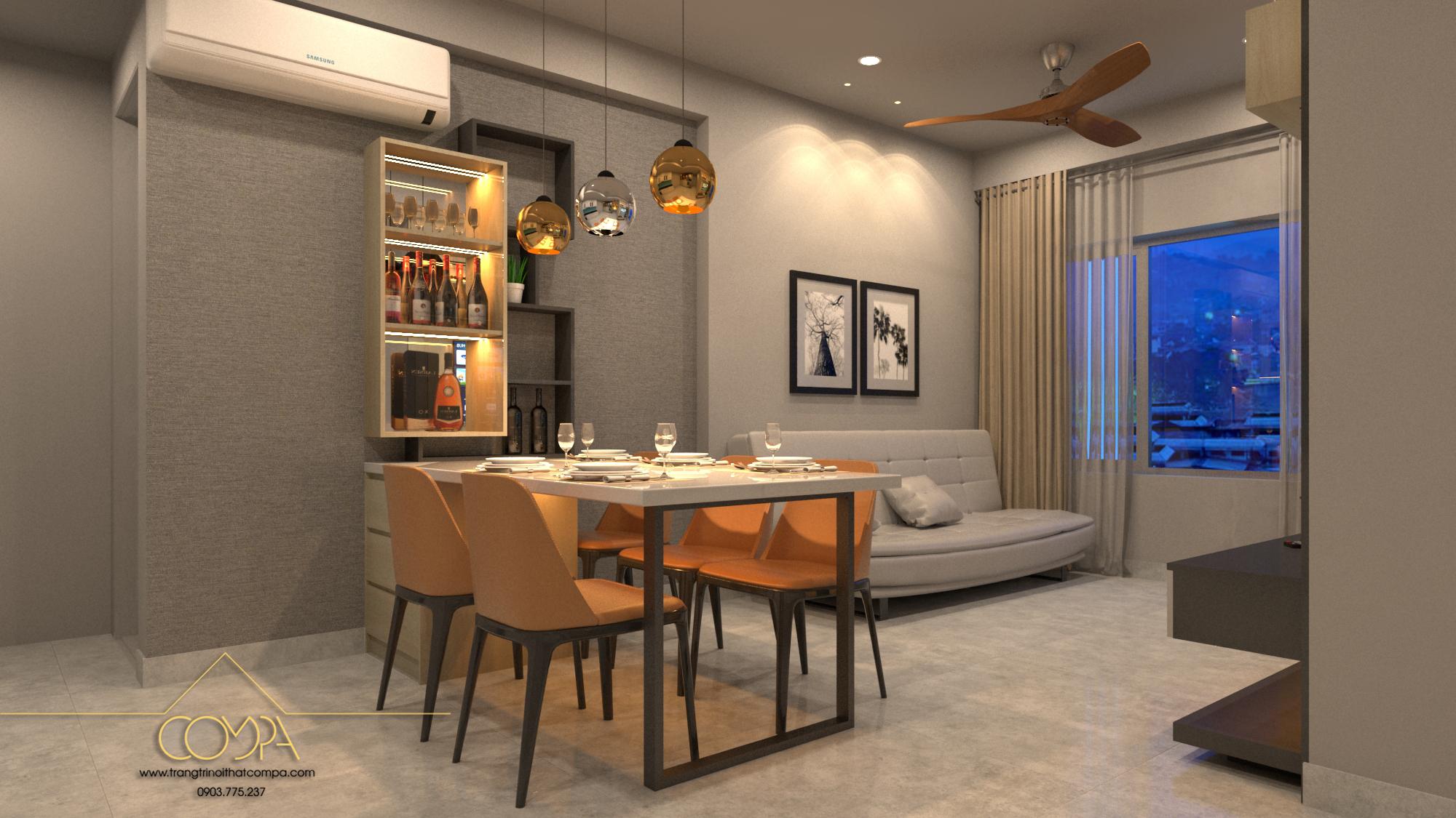 Phòng ăn hiện đại cho 4 người