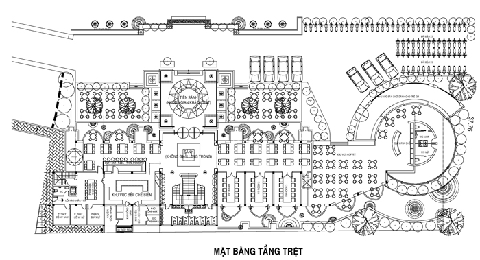 Thiết kế nhà hàng với mặt bằng đẹp Thiết kế nhà hàng với mặt bằng đẹp