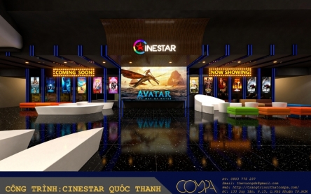 NHỮNG HÌNH ẢNH MỚI NHẤT VỀ THIẾT KẾ RẠP CHIẾU PHIM CINESTAR QUỐC THANH
