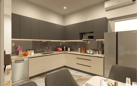 HÌNH ẢNH THI CÔNG THỰC TẾ NỘI THẤT NHÀ BẾP THÔNG MINH TẠI CĂN HỘ KHANG ĐIỀN MELOSA QUẬN 9